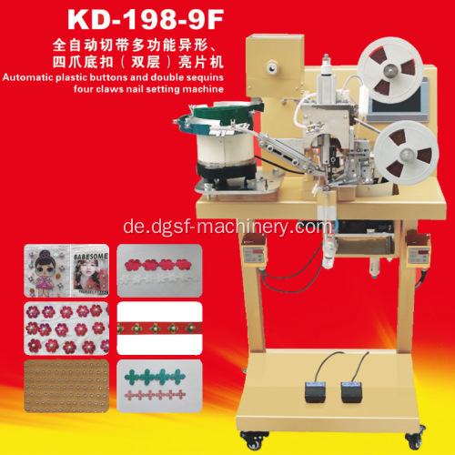 Kangda KD-198-9f Vollautomatischer Schneidband Spezialförmige Vierklauen-Bodschnalle Doppelschicht-Paillettenmaschine Computer Stick